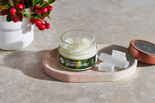 massage candle La Toute Puissante - candle with pure essential oils of Wintergreen + Eucalyptus + Peppermint  - photo 02